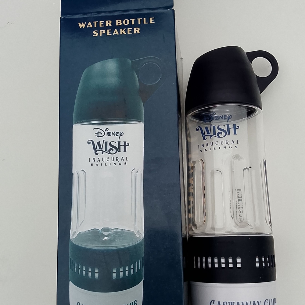 New! Disney Wish Inaugural Sailings Castaway Club Water Bottle Bluetooth Speaker